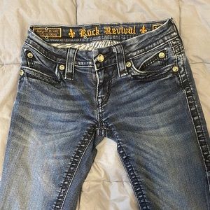 Rock revival size 25 blue skinny jeans